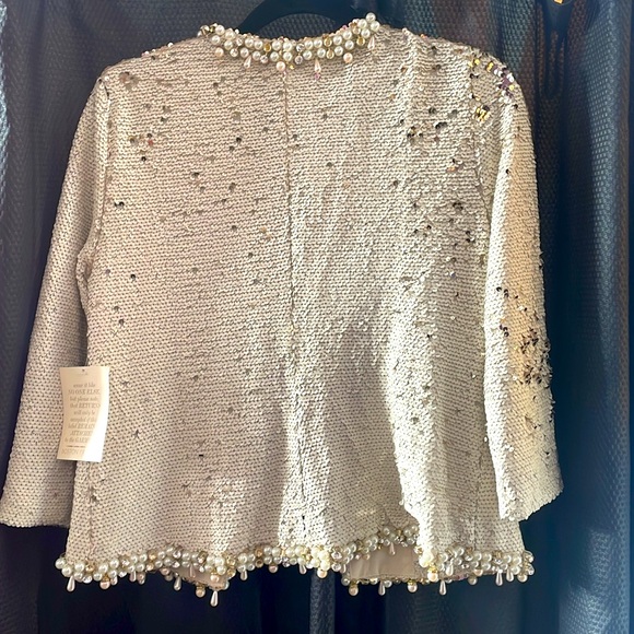 Brand new Cream sequin and beaded Boston Proper jacket - Picture 4 of 4